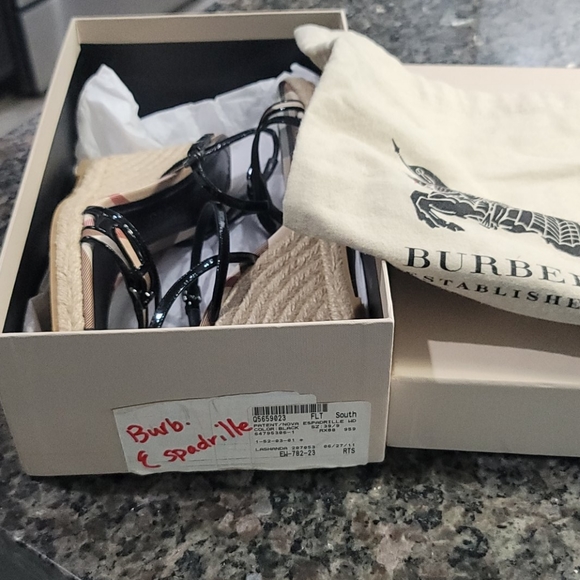 Burberry Nova Check Strappy  Espadrille Wedges 39 - Picture 4 of 4